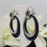 Creolen met grijs blauwe Buffelhoorn hanger