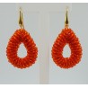 Vergulde glassberry braam oorbellen open druppel oranje kristallen small