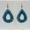 Vergulde braam glassberry oorbellen open druppel blauw metallic kristallen