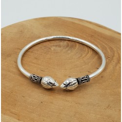 Zilveren armband bali style met lotus