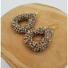 Vergulde braam glassberry oorbellen open druppel goud metallic