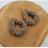Vergulde braam glassberry oorbellen open druppel goud metallic