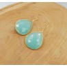 Vergulde oorbellen gezet met aqua Chalcedoon
