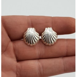 Zilveren oorknoppen schelp