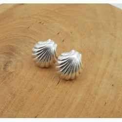 Zilveren oorknoppen schelp