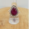 Zilveren ring met druppelvormige Robijn 17.3 mm