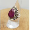 Zilveren ring met druppelvormige Robijn 17.3 mm