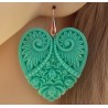 Oorbellen met uitgesneden hart mint groen