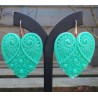 Oorbellen met uitgesneden hart mint groen