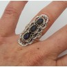 Zilveren ring gezet met Labradoriet bewerkte kop 16 mm