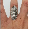 Zilveren ring gezet met Parels 16.5 mm