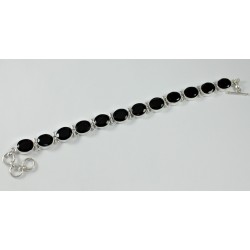 Zilveren edelsteen armband met ovale Granaten