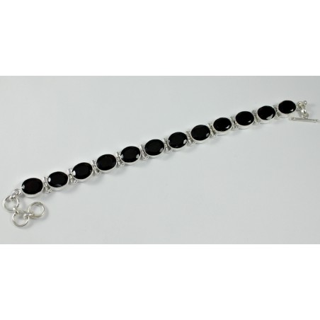 Zilveren edelsteen armband met ovale Granaten