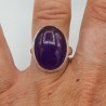 Zilveren ring gezet met ovale cabochon Amethist 17 mm