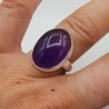 Zilveren ring gezet met ovale cabochon Amethist 17 mm
