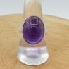 Zilveren ring gezet met ovale cabochon Amethist 18 mm