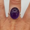Zilveren ring gezet met ovale cabochon Amethist 18 mm