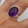 Zilveren ring gezet met ovale cabochon Amethist 18 mm