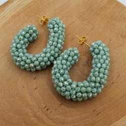 Glassberry creolen mint groene kristallen