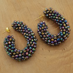 Glassberry creolen regenboog metallic kristallen