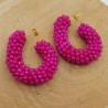 Glassberry creolen fuchsia roze kristallen