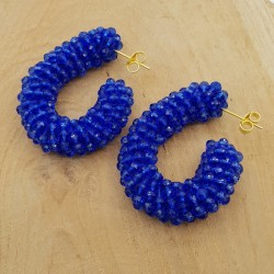 Glassberry creolen blauwe kristallen