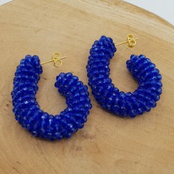 Glassberry creolen blauwe kristallen