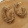 Glassberry creolen met champagne kleurige kristallen large