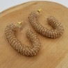 Glassberry creolen met champagne kleurige kristallen large