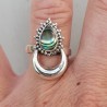 Zilveren maan ring gezet met Abalone schelp