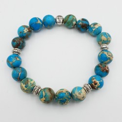 Stretch armband met blauw Sediment Jaspis