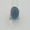 Zilveren ring gezet met ovale cabochon Aquamarijn 18.5 mm