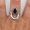 Zilveren maan ring gezet met Ioliet 18.5 mm