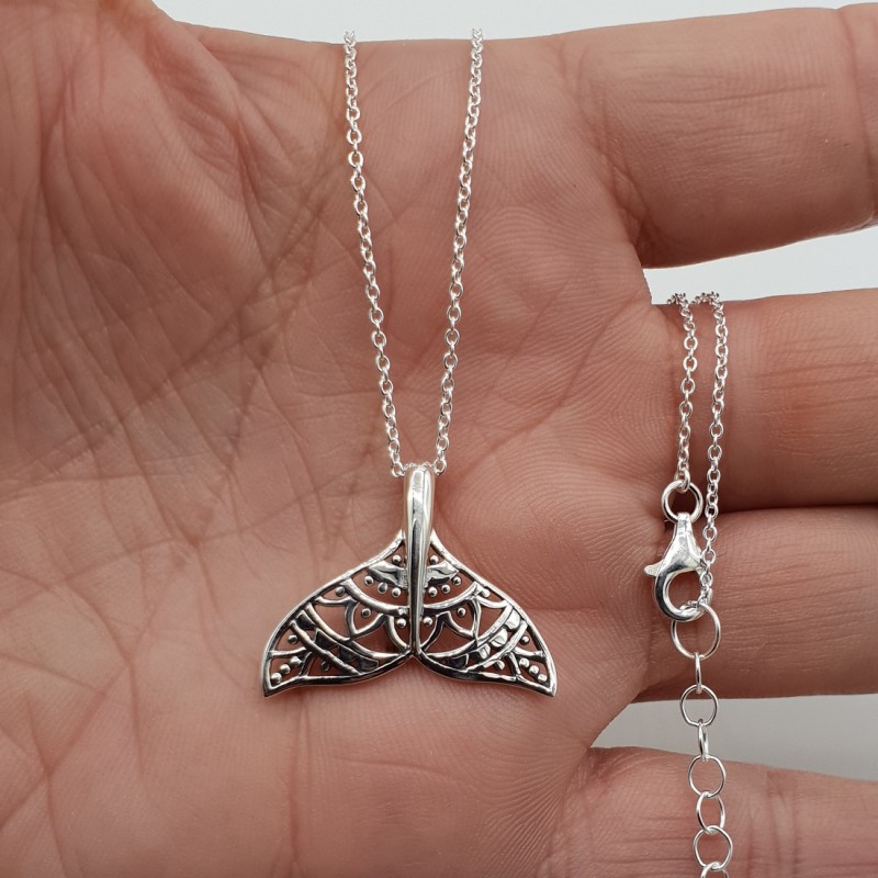 Zilveren ketting met Dolphin tale hanger