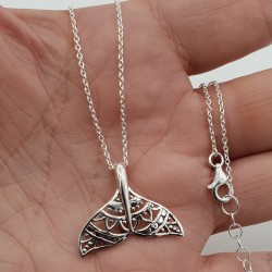 Zilveren ketting met Dolphin tale hanger