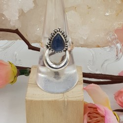 Zilveren maan ring gezet met Kyaniet