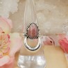 Zilveren maan ring gezet met Rhodochrosiet 17 of 19 mm
