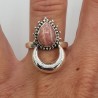 Zilveren maan ring gezet met Rhodochrosiet 17 of 19 mm