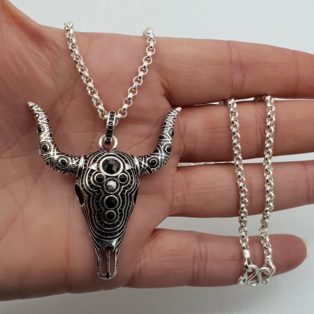 Zilveren ketting met Buffalo hanger