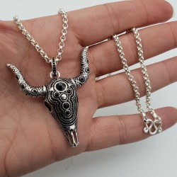 Zilveren ketting met Buffalo hanger