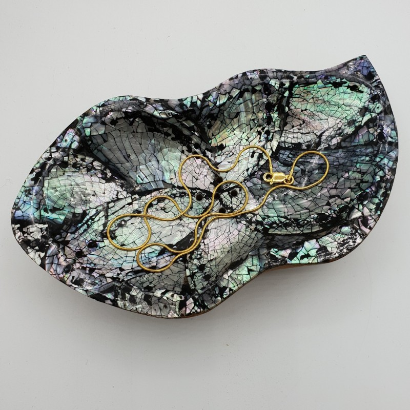 Vergulde slangenketting 1mm 42 cm