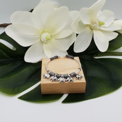 Zilveren armband / bangle met olifantjes