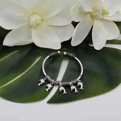 Zilveren armband / bangle met dolfijntjes