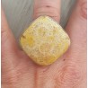 Zilveren ring gezet met vierkante Fossiel Koraal 17.3 mm