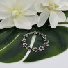 Zilveren bloemen armband
