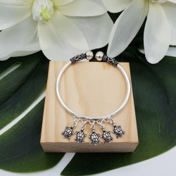 Zilveren armband / bangle met schildpadjes