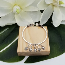 Zilveren armband / bangle met schildpadjes