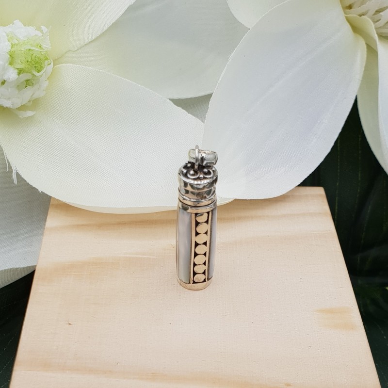 Zilveren parfumhanger / ashanger met Parelmoer