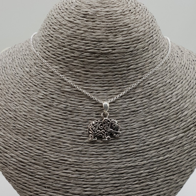 Zilveren ketting met olifant hanger