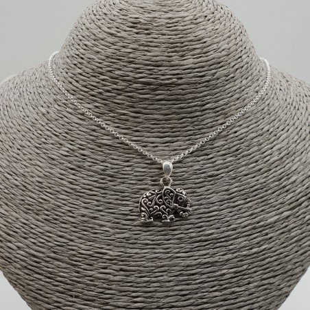 Zilveren ketting met olifant hanger
